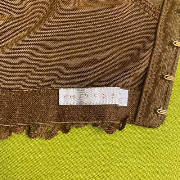 Savage X Fenty Brown Lace Deep Plunge Underwire Bra 38H - Picture 6 of 7